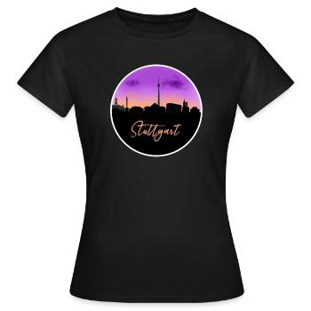 Stuttgart Fine Skyline - T-shirt Femme - noir - Devant - AI Model Female 172 dark (172cm)
