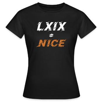 69=schön in römischen Ziffern - Frauen T-Shirt - Schwarz - Vorne - AI Model Female 172 dark (172cm)