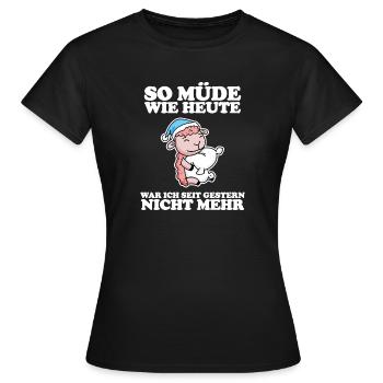 Schlafen Ausschlafen Faul - Frauen T-Shirt - Schwarz - Vorne - AI Model Female 172 dark (172cm)