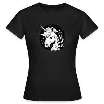 Goth Einhorn - Frauen T-Shirt - Schwarz - Vorne - AI Model Female 172 dark (172cm)
