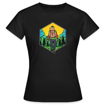 Hiking Hiking Hiking Hiking Trails Tours - Women's T-Shirt - black - Front - AI Model Female 172 dark (172cm)