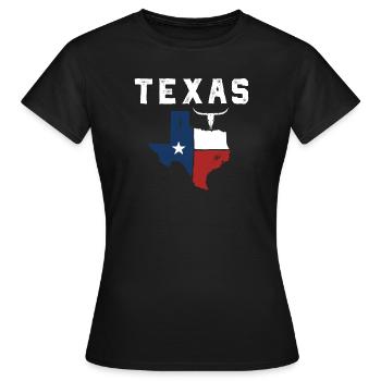 Lone Star State Flagge Emblem - Frauen T-Shirt - Schwarz - Vorne - AI Model Female 172 dark (172cm)