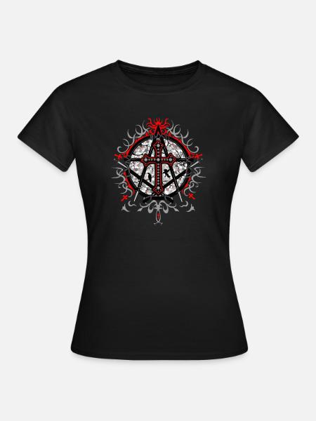 Symbolisme gothique en mosaïque d'étoiles - T-shirt Femme - noir