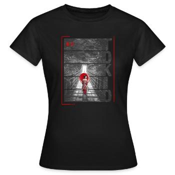 TOKIO - Frauen T-Shirt - Schwarz - Vorne - AI Model Female 172 dark (172cm)