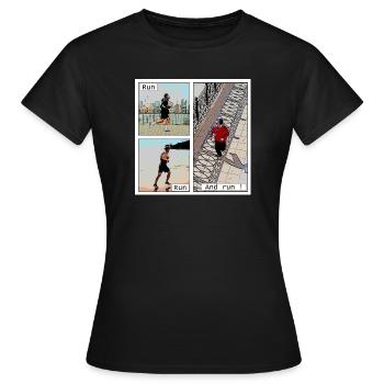 The pleasure of running - Women's T-Shirt - black - Front - AI Model Female 172 dark (172cm)