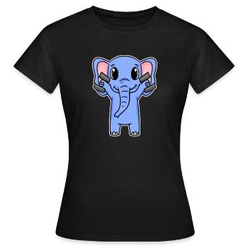 Elephant Dumbbell Training Strength Training Fitness - T-shirt Femme - noir - Devant - AI Model Female 172 dark (172cm)