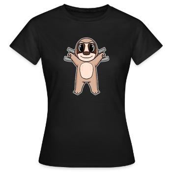 Sloth Dumbbell Training Strength Training Fitness - T-shirt Femme - noir - Devant - AI Model Female 172 dark (172cm)