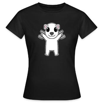 Polar Bear Dumbbell Training Strength Training Fitness - T-shirt Femme - noir - Devant - AI Model Female 172 dark (172cm)