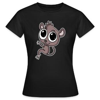 Koboldmaki Koboldmakis Primat - Frauen T-Shirt - Schwarz - Vorne - AI Model Female 172 dark (172cm)