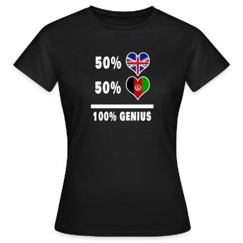 Afghanistan and Great Britain 100% Genius Flag - Women's T-Shirt - black - Front - AI Model Female 172 dark (172cm)