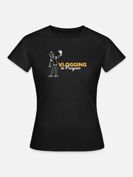 Vlogging im Gange - Frauen T-Shirt - Schwarz