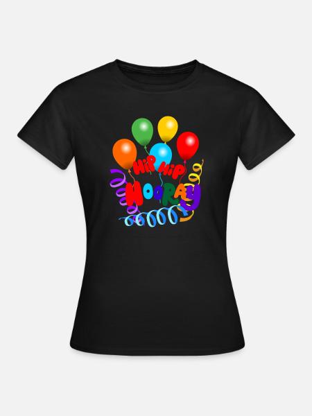 Hippe hippe Hurra-Girlanden und Luftballons - Frauen T-Shirt - Schwarz