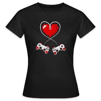 jeux vidéo, gamer, console de jeux - T-shirt Femme - noir - Devant - AI Model Female 172 dark (172cm)