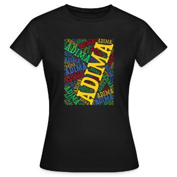 Adima nuage de mots collage mot art t-shirt - T-shirt Femme - noir - Devant - AI Model Female 172 dark (172cm)