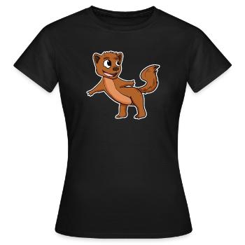 Martre belette - T-shirt Femme - noir - Devant - AI Model Female 172 dark (172cm)
