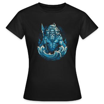 Poseidon - Frauen T-Shirt - Schwarz - Vorne - AI Model Female 172 dark (172cm)