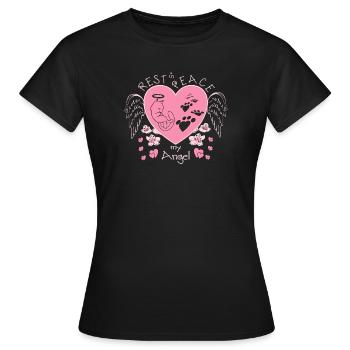 Repose en paix, mon ange - T-shirt Femme - noir - Devant - AI Model Female 172 dark (172cm)