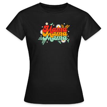 Mom, Mama, Mama Groovy - Women's T-Shirt - black - Front - AI Model Female 172 dark (172cm)