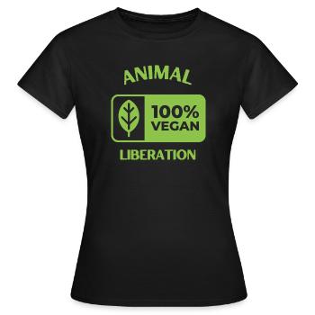 Animal Liberation, vegan - Women's T-Shirt - black - Front - AI Model Female 172 dark (172cm)