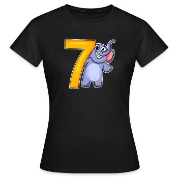 sieben - 7 - Frauen T-Shirt - Schwarz - Vorne - AI Model Female 172 dark (172cm)