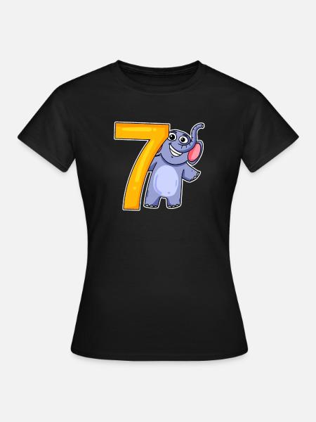 sieben - 7 - Frauen T-Shirt - Schwarz