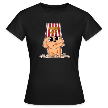 Popcorn Cinéma Chien Films Cinéma Soirée cinéma - T-shirt Femme - noir - Devant - AI Model Female 172 dark (172cm)