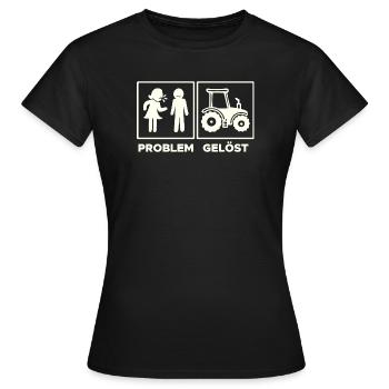 Landwirtschaft Traktor Feld Landleben Statement - Frauen T-Shirt - Schwarz - Vorne - AI Model Female 172 dark (172cm)