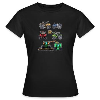 Tracteur de véhicule à moteur Ferme Agriculteur Vie à la campagne - T-shirt Femme - noir - Devant - AI Model Female 172 dark (172cm)