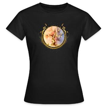 magisches Amulett, goldener Baum des Lebens Symbol - Frauen T-Shirt - Schwarz - Vorne - AI Model Female 172 dark (172cm)