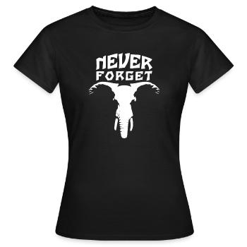 Elephant Never Forget - Ne Jamais Oublier - Women's T-Shirt - black - Front - AI Model Female 172 dark (172cm)