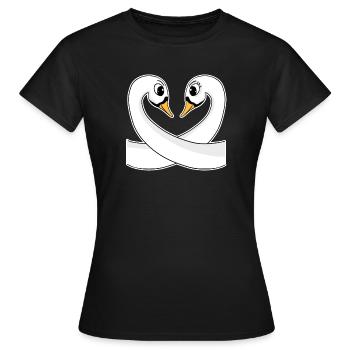 Two swans - Women's T-Shirt - black - Front - AI Model Female 172 dark (172cm)