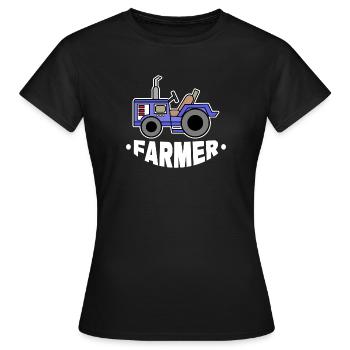 Tracteur agricole disant Véhicule à moteur Champ de vie à la campagne - T-shirt Femme - noir - Devant - AI Model Female 172 dark (172cm)