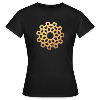 Sonne Gold Ornament Yoga Meditation Konzentration - Frauen T-Shirt - Schwarz - Vorne - AI Model Female 172 dark (172cm)
