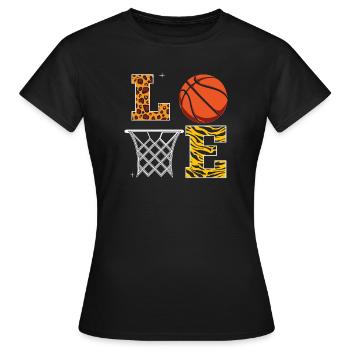 basket, basketball, fan de basket - T-shirt Femme - noir - Devant - AI Model Female 172 dark (172cm)