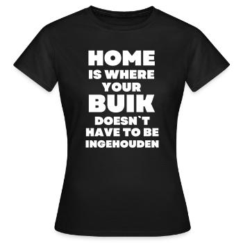 La maison est l’endroit où votre ventre - T-shirt Femme - noir - Devant - AI Model Female 172 dark (172cm)
