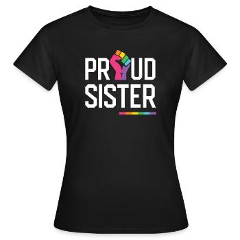 LGBT Pride Month - Proud Sister - Women's T-Shirt - black - Front - AI Model Female 172 dark (172cm)