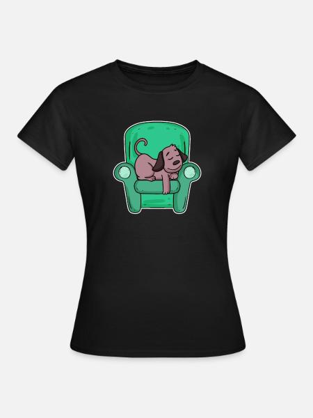 Schlafender Hund - Frauen T-Shirt - Schwarz
