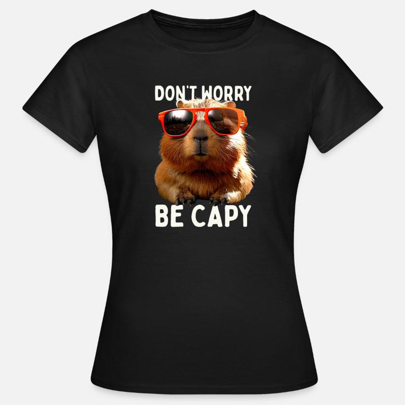 Capybara Bare rolig være Capy Capybara Gnaver - T-shirt dam - svart