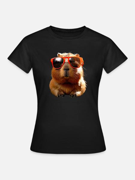 Capybara Sonnenbrille Be Capy Wasserschwein Nager - T-shirt dam - svart