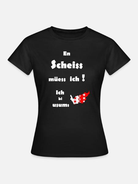 Wappen Wallis - Frauen T-Shirt - Schwarz