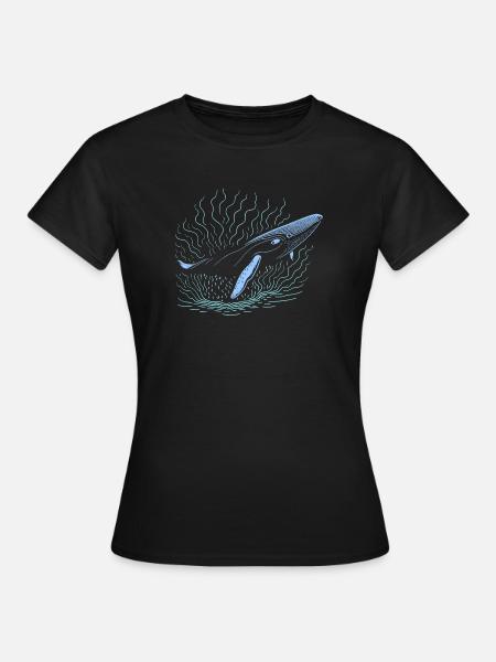 Großer Wal - Frauen T-Shirt - Schwarz
