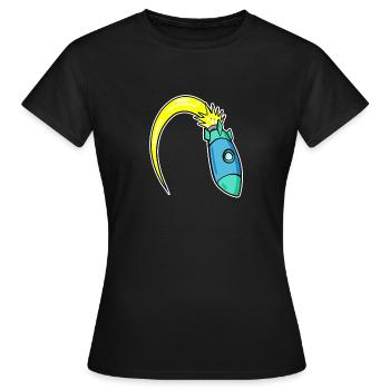 Rakete - Frauen T-Shirt - Schwarz - Vorne - AI Model Female 172 dark (172cm)