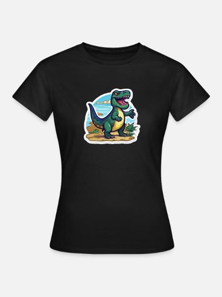 Der Trex Dino ist Unterwegs - Frauen T-Shirt - Schwarz