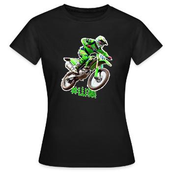Cascadeur de motocross - T-shirt Femme - noir - Devant - AI Model Female 172 dark (172cm)
