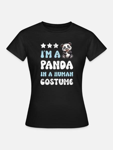 Panda Pandabär - Frauen T-Shirt - Schwarz