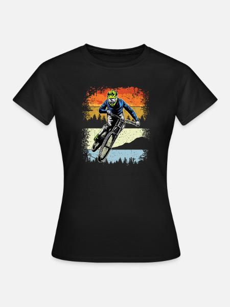 Sunset Trail MTB Fahrer - Frauen T-Shirt - Schwarz