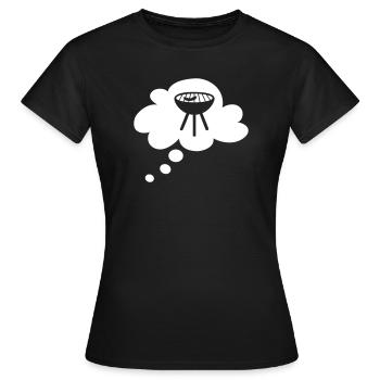 Grill Wolke Denkblase Grillen Grillparty Fan Fun - Frauen T-Shirt - Schwarz - Vorne - AI Model Female 172 dark (172cm)