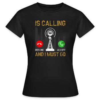 5G-Signal City-Dilemma - Frauen T-Shirt - Schwarz - Vorne - AI Model Female 172 dark (172cm)