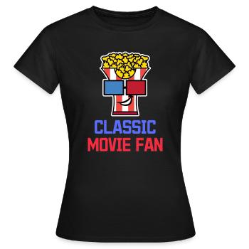Popcorn Statement Cinéma Night Movies Binge Watching - T-shirt Femme - noir - Devant - AI Model Female 172 dark (172cm)