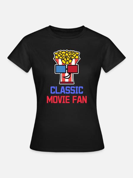 Popcorn Statement Kino Nacht Movies Binge Watching - T-shirt dam - svart